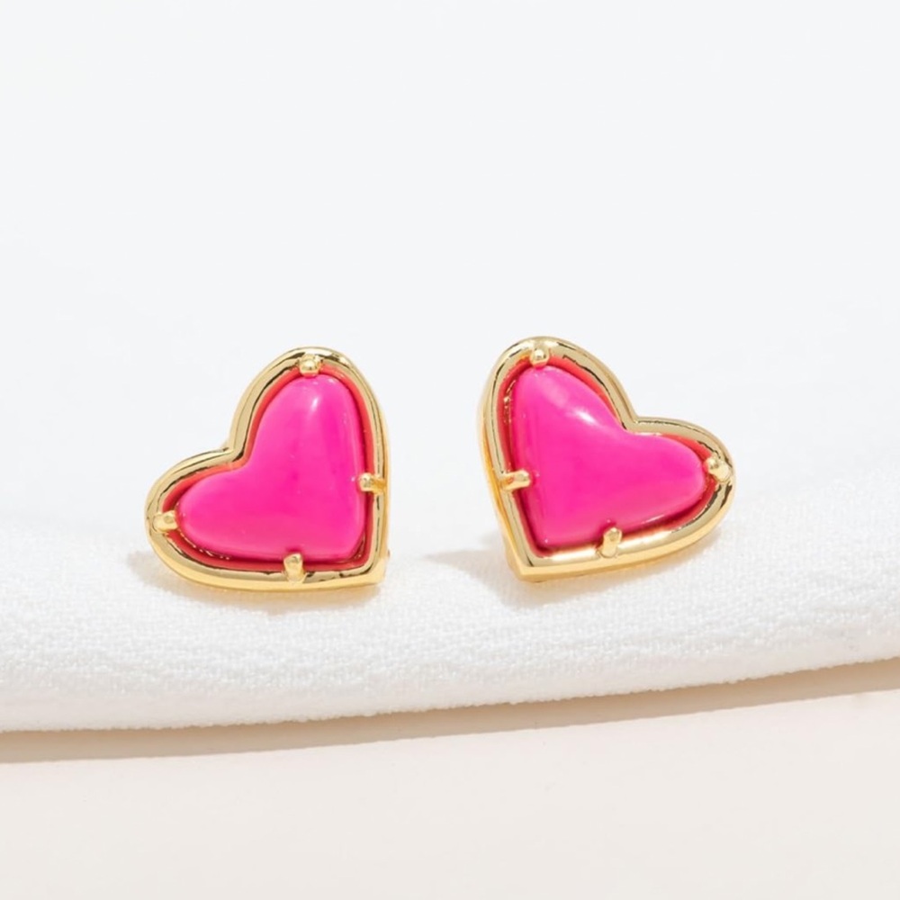 Alicia Bonnie Pink & Gold Heart Earrings